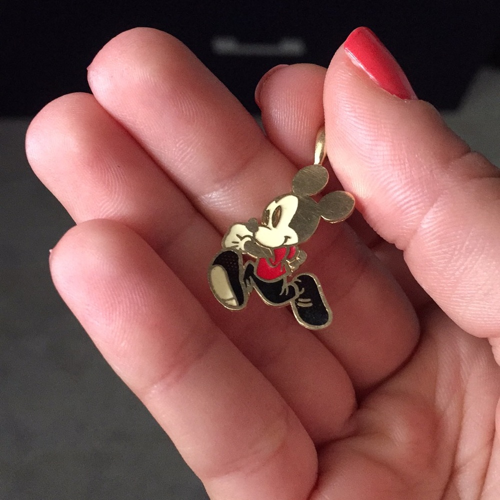 Mickey Mouse Gold Necklace Charm